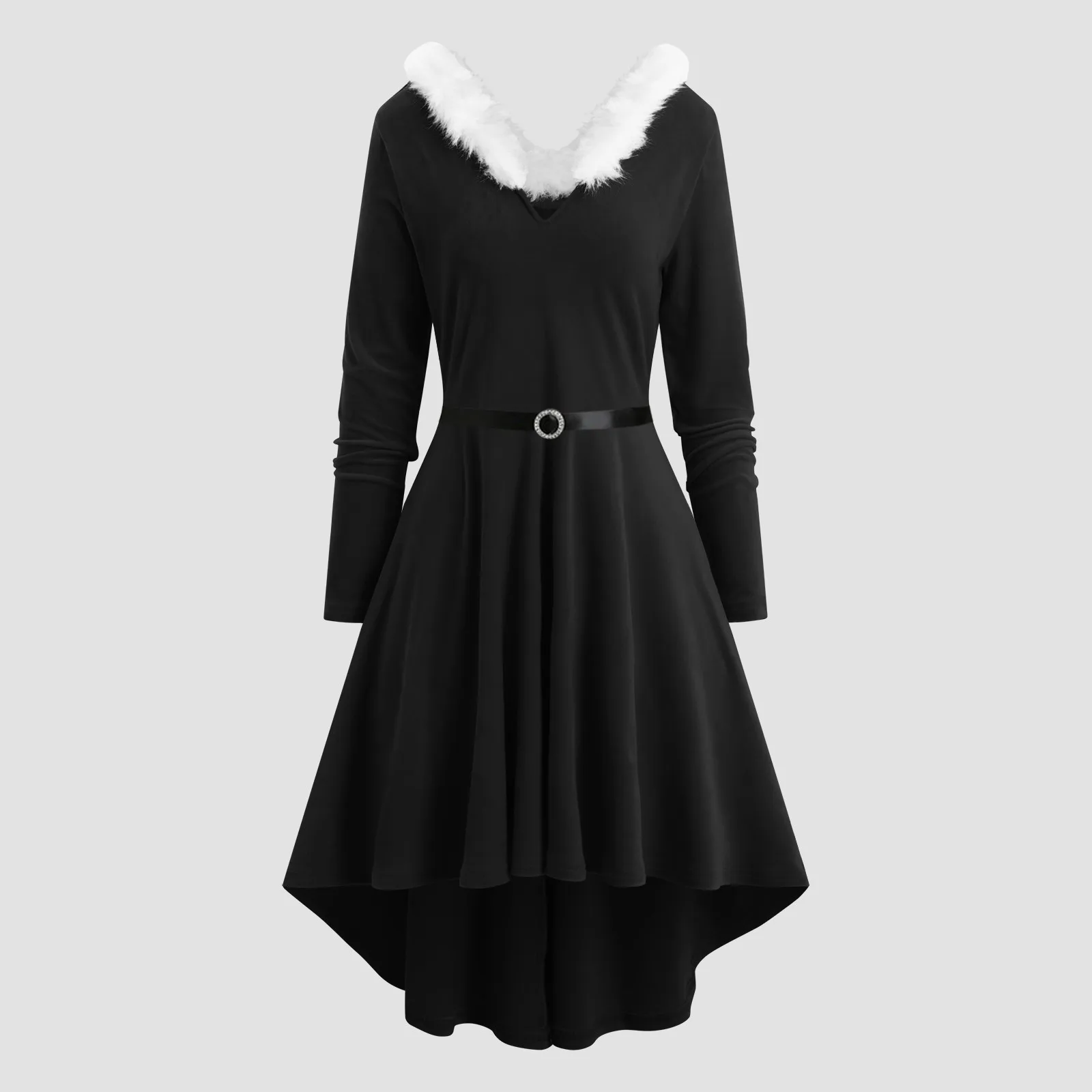 Women's Solid Color Formal Dress Christmas Artificial Plush V Neck Patchwork Long Sleeve Asymmetric Dress Casual Dresses
Women's Solid Color Formal Dress Christmas Artificial Plush V Neck Patchwork Long Sleeve Asymmetric Dress Casual Dresses