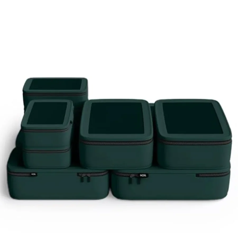 Travel packing cubes set, polyester compression organizers in black, space-saving for suitcases and carry-on with sizes XXS, XS
Travel packing cubes set, polyester compression organizers in black, space-saving for suitcases and carry-on with sizes XXS, XS