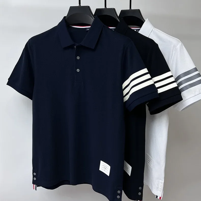 Striped Paul Polo Shirt Short-Sleeved T-shirt Men's Summer Pure Cotton Men's Half Sleeve Wear Clothes
Striped Paul Polo Shirt Short-Sleeved T-shirt Men's Summer Pure Cotton Men's Half Sleeve Wear Clothes