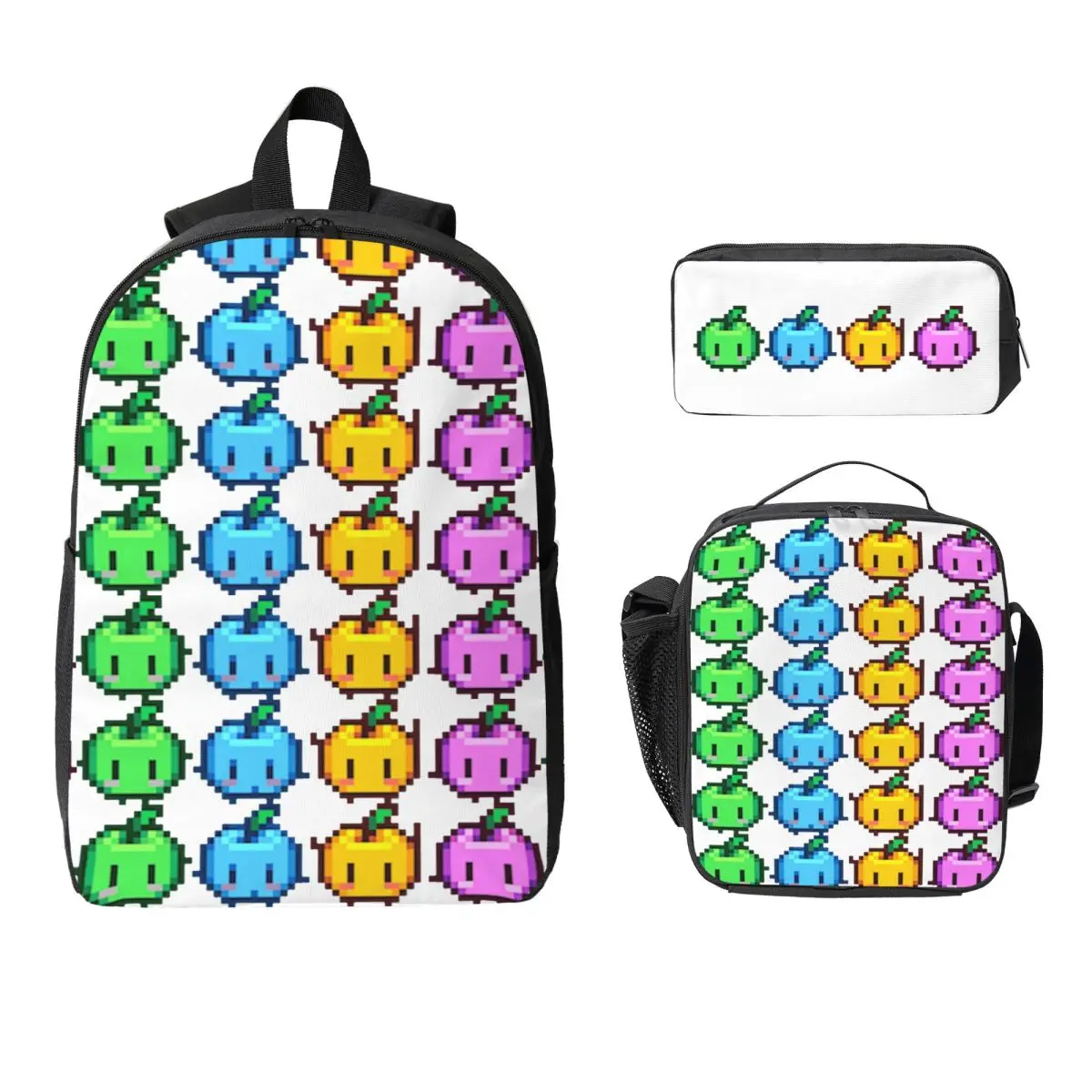 Плюшевый рюкзак Stardew Valley Junimo для мальчиков и девочек, сумка для книг, школьная сумка, компьютерные сумки на плечо, 3 шт., изолированная сумка для обеда, пенал
Плюшевый рюкзак Stardew Valley Junimo для мальчиков и девочек, сумка для книг, школьная сумка, компьютерные сумки на плечо, 3 шт., изолированная сумка для обеда, пенал