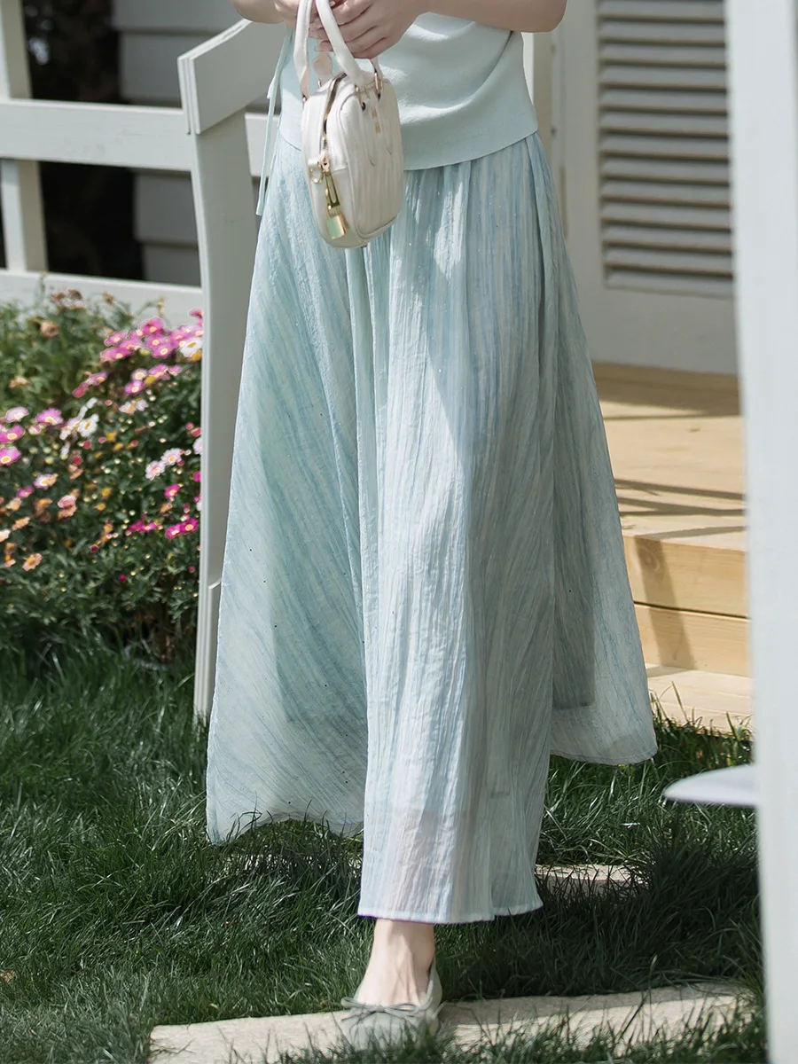 Sweet Blue Gradient A-Line Skirt High Waist Women's Summer New Style Slimming Long Skirt by Solitary Left Bank
Sweet Blue Gradient A-Line Skirt High Waist Women's Summer New Style Slimming Long Skirt by Solitary Left Bank