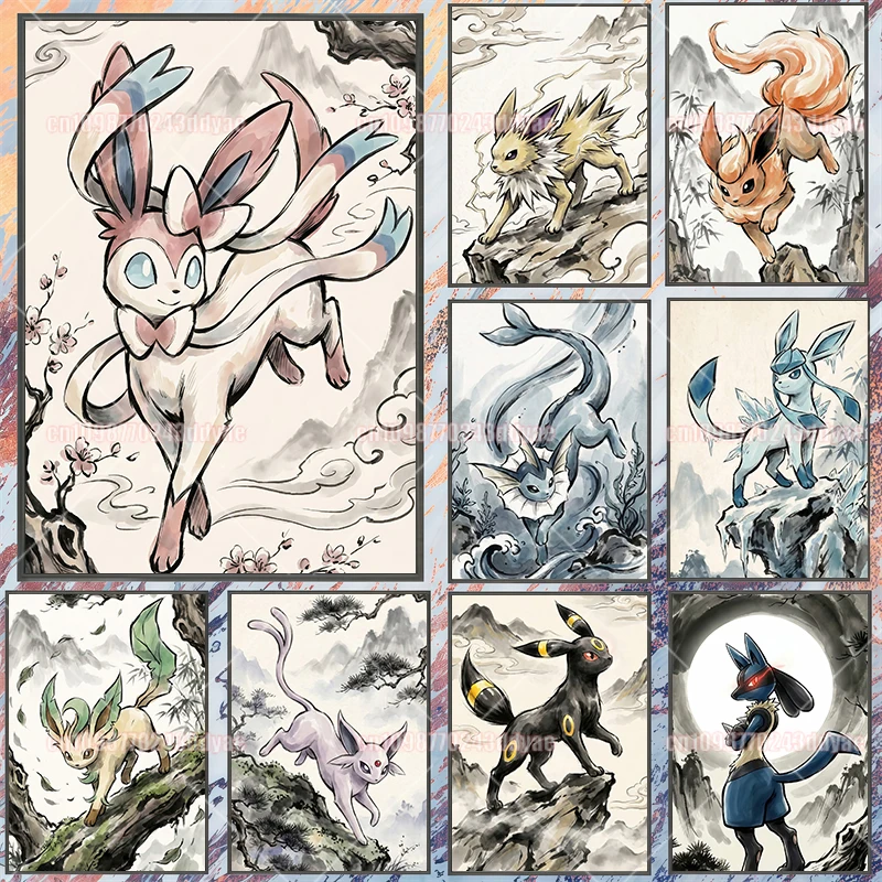 Animation Pokemon Eevee New Chinese Ink Chinese Style Poster HD Canvas Painting Home Living Room Wall Art Children's Gift
Animation Pokemon Eevee New Chinese Ink Chinese Style Poster HD Canvas Painting Home Living Room Wall Art Children's Gift