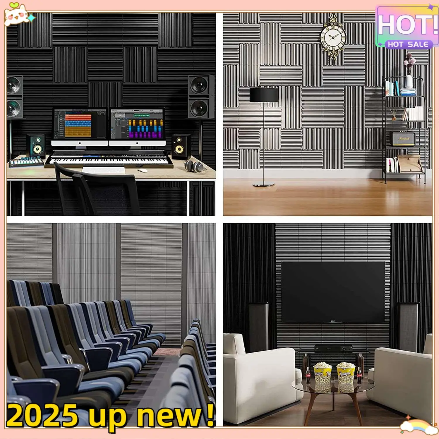 Classy-24 Pack Self-Adhesive Sound Proof Foam Panels 12 X 12 X 2 Inches Acoustic Foam High Resilience Sound Proofing Padding
Classy-24 Pack Self-Adhesive Sound Proof Foam Panels 12 X 12 X 2 Inches Acoustic Foam High Resilience Sound Proofing Padding