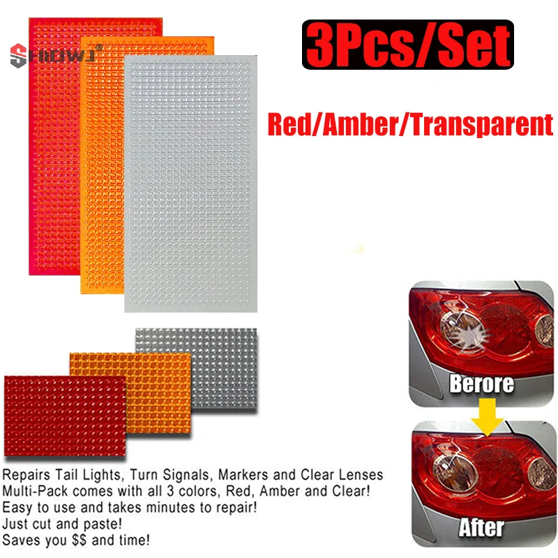 3Pcs Car Lens Repair Kit DIY Grid Pattern Auto Headlights Taillight Repair Tool Car Light Crack Repair Film Polish Red Amber
3Pcs Car Lens Repair Kit DIY Grid Pattern Auto Headlights Taillight Repair Tool Car Light Crack Repair Film Polish Red Amber