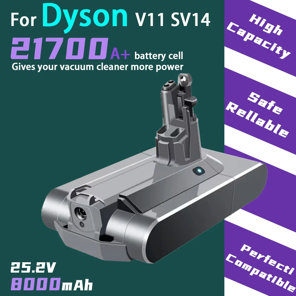 25.5V 8000mAh Battery for Dyson V11 Absolute Extra V11 Absolute V11 Animal V11-SV14,V11-SV15 Battery
25.5V 8000mAh Battery for Dyson V11 Absolute Extra V11 Absolute V11 Animal V11-SV14,V11-SV15 Battery