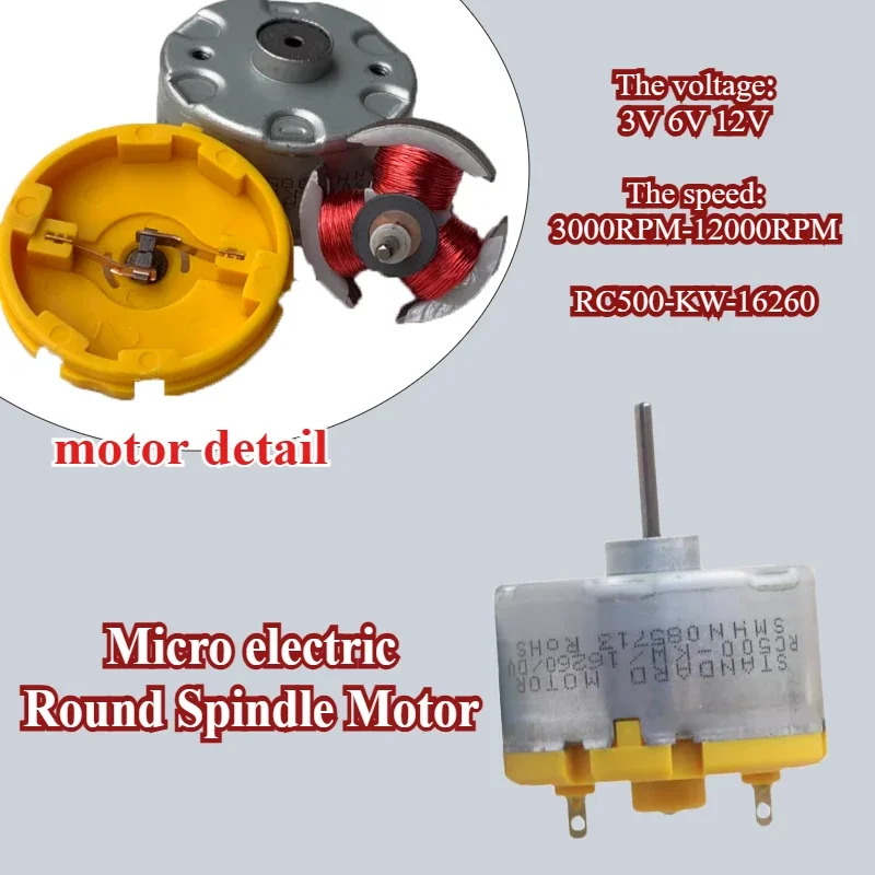 AZGIANT RC500-KW-16260 micro electric Round Spindle Motor 3-12V DC high speed 3000-12000RPM tool carbon brush for Robot Sweeper
AZGIANT RC500-KW-16260 micro electric Round Spindle Motor 3-12V DC high speed 3000-12000RPM tool carbon brush for Robot Sweeper