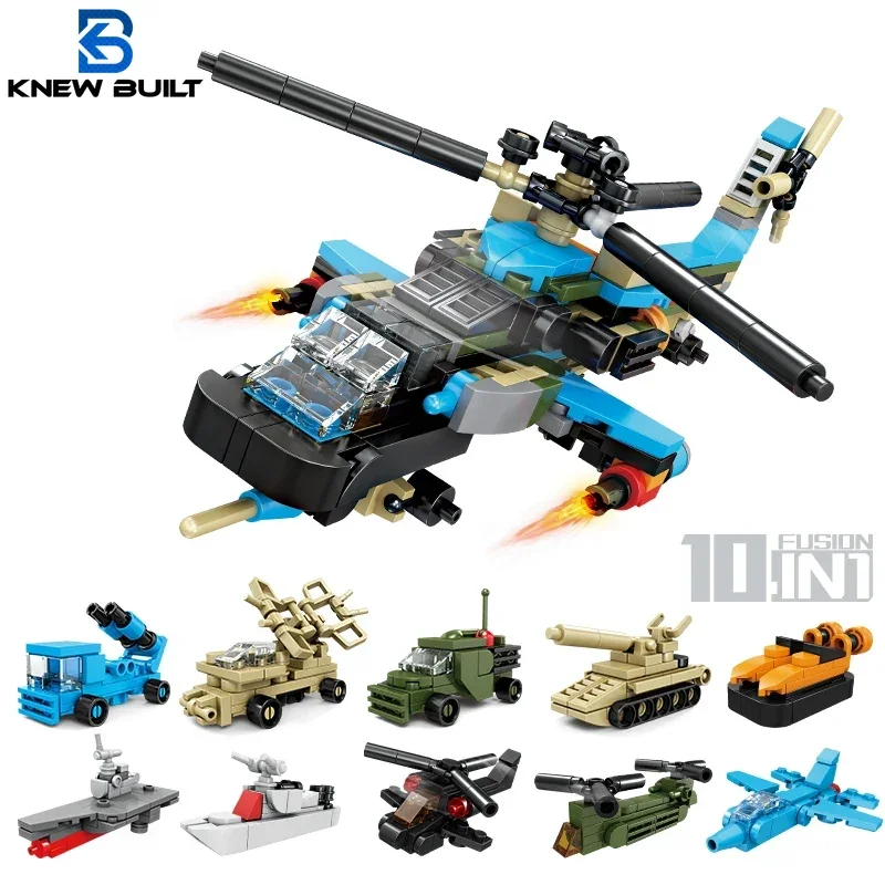 KNEW BUILT 10 In 1 Tank Aircraft Ship Building Blocks Toys-A Dream Gift for Boys' Pretend Play, DIY Puzzle Toys,Simple Assembly
KNEW BUILT 10 In 1 Tank Aircraft Ship Building Blocks Toys-A Dream Gift for Boys' Pretend Play, DIY Puzzle Toys,Simple Assembly