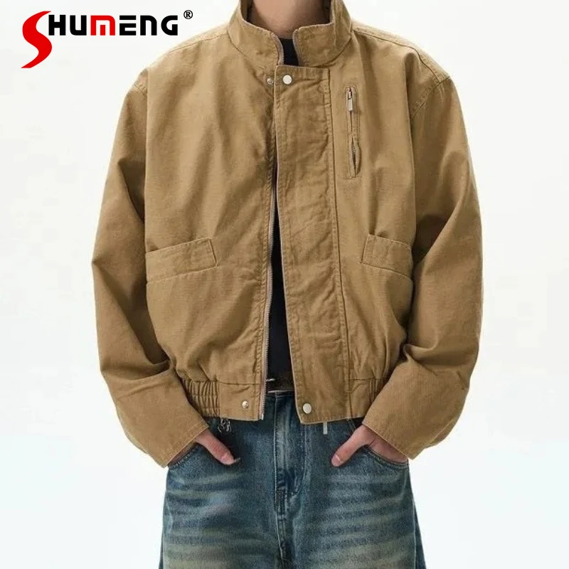 Мужские куртки-бомберы с воротником-стойкой, весна 2026, новинка, свободные, удобные, стильные, с длинным рукавом, однотонные, модные
Мужские куртки-бомберы с воротником-стойкой, весна 2026, новинка, свободные, удобные, стильные, с длинным рукавом, однотонные, модные