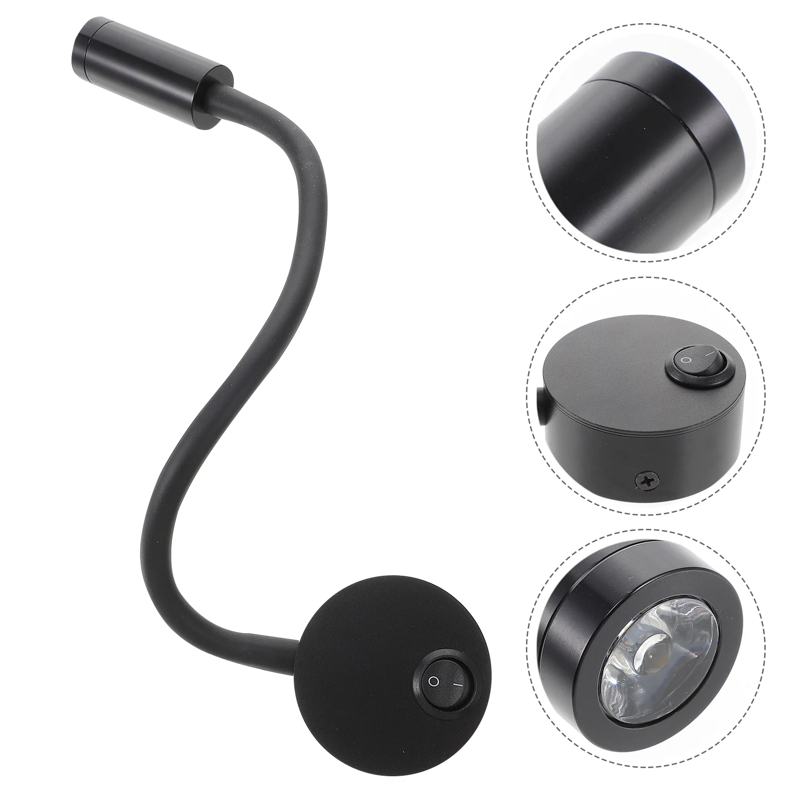 3W Flexible LED Gooseneck Bedside Reading Light Plug in Wall Light Cylinder with No Line(Black) wall lamp
3W Flexible LED Gooseneck Bedside Reading Light Plug in Wall Light Cylinder with No Line(Black) wall lamp