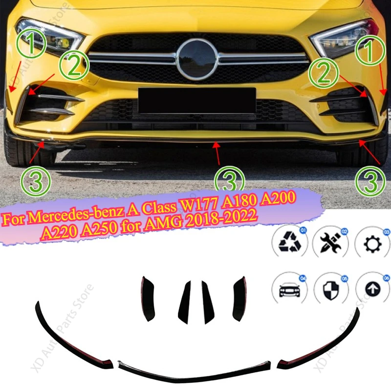 Car Front Lower Bumper Lip For Mercedes-benz A Class W177 A180 A200 A220 A250 for AMG 2018-2022 Splitter Canard Trim Accessories
Car Front Lower Bumper Lip For Mercedes-benz A Class W177 A180 A200 A220 A250 for AMG 2018-2022 Splitter Canard Trim Accessories