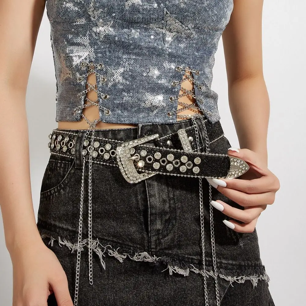 Unique PU Leather Rhinestone Belts Alloy Y2K Blingbling Belt Black Fashion Waistband Decorative Jeans
Unique PU Leather Rhinestone Belts Alloy Y2K Blingbling Belt Black Fashion Waistband Decorative Jeans