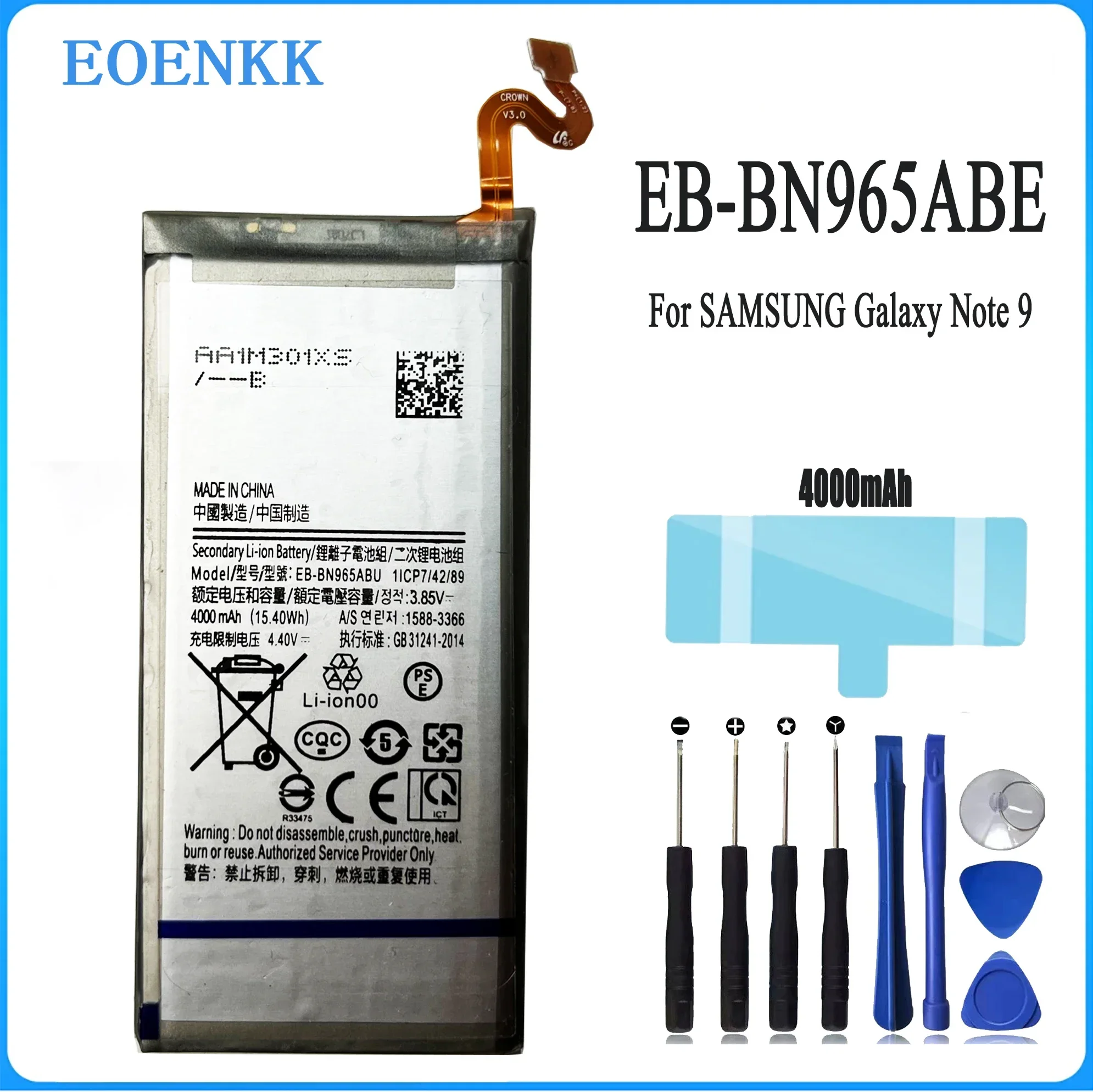 New Replacement Battery EB-BN965ABU For Samsung Galaxy Note9 Note 9 SM-N9600 N960F N960U N960N N960W SM-N960X 4000mAh
New Replacement Battery EB-BN965ABU For Samsung Galaxy Note9 Note 9 SM-N9600 N960F N960U N960N N960W SM-N960X 4000mAh