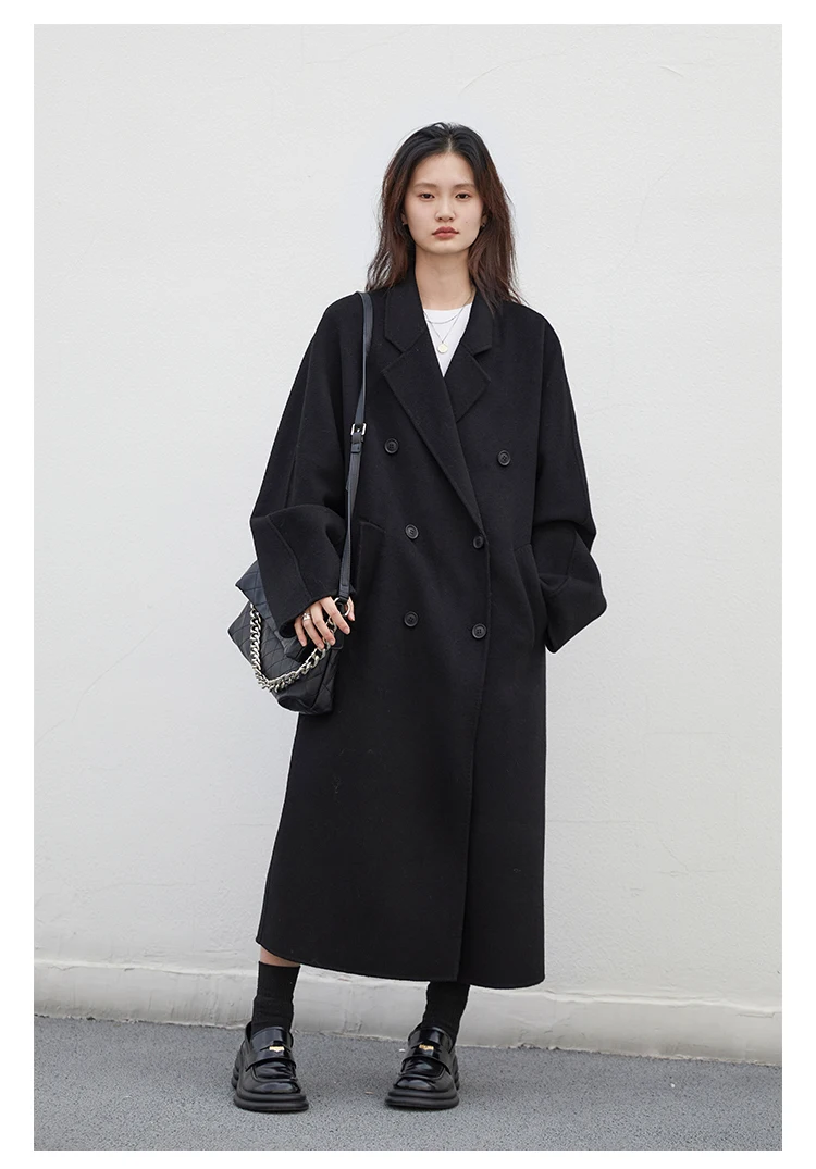 CHIC VEN Women Long Double-sided Woolen Coats Retro Loose Female Overcoat Double Breasted Ladies Windbreak Autumn Winter 2026 55 Scce438b2bf9245099e40f6795d30abe1v