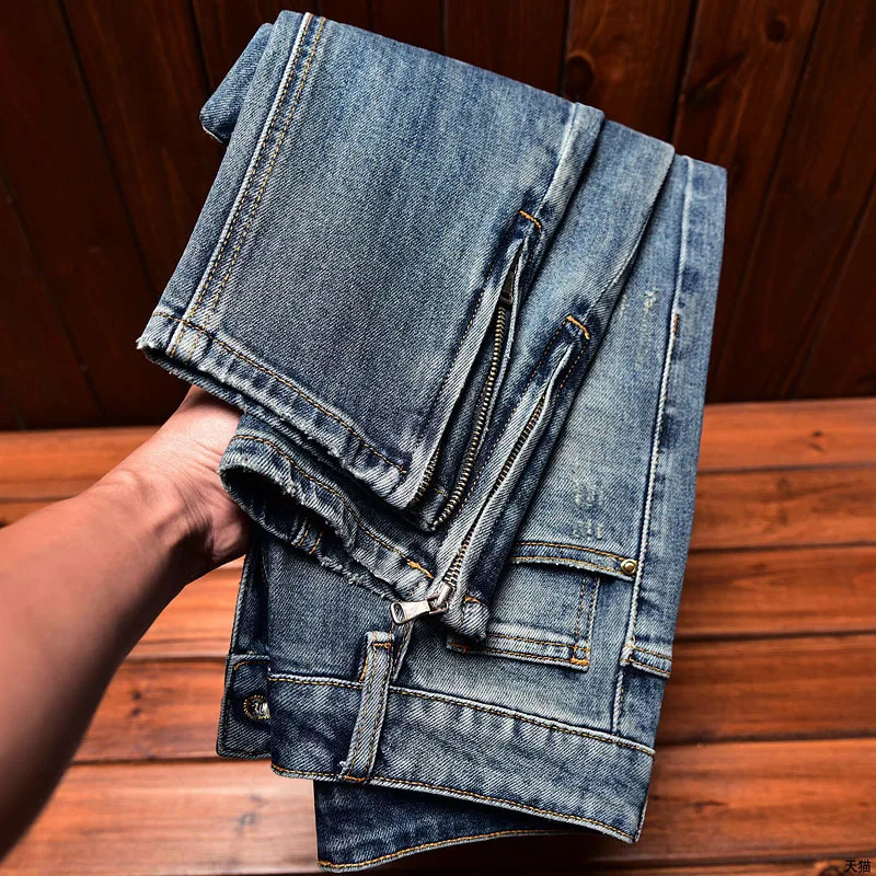 Punk Motorcycle Men's Jeans Men's Slim Fit Skinny Pants Vintage Zipper Motorcycle Stretch Korean Style Trendy Casual Pants
Punk Motorcycle Men's Jeans Men's Slim Fit Skinny Pants Vintage Zipper Motorcycle Stretch Korean Style Trendy Casual Pants