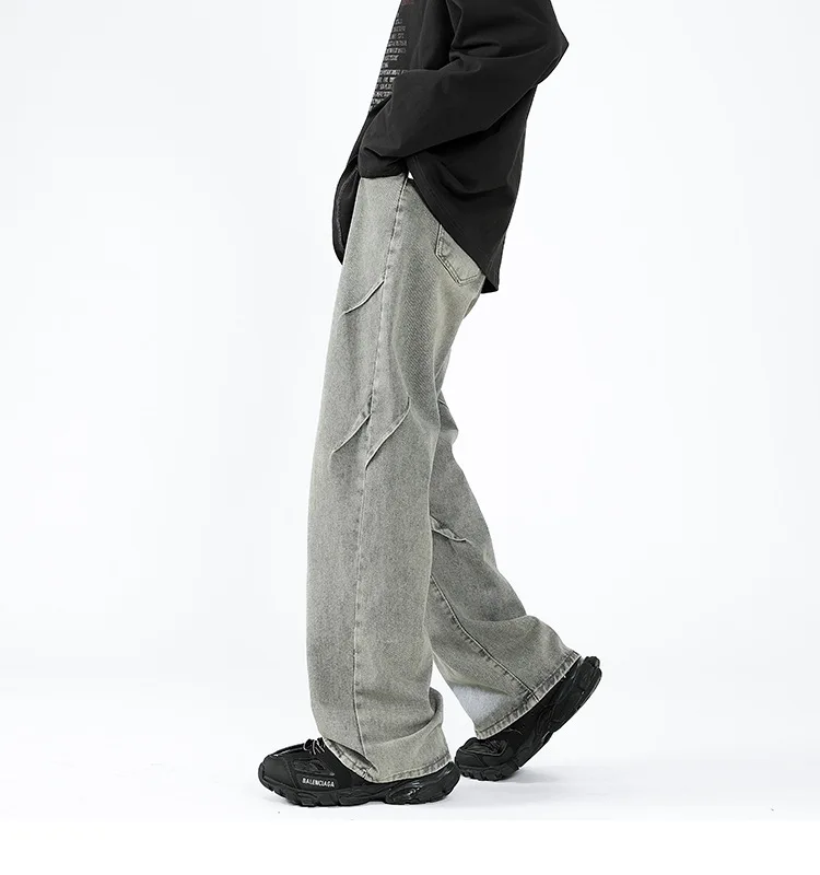 TRSYPHXM 2024 new American retro wide leg jeans men's autumn high street gray pants trendy loose floor pants
TRSYPHXM 2024 new American retro wide leg jeans men's autumn high street gray pants trendy loose floor pants