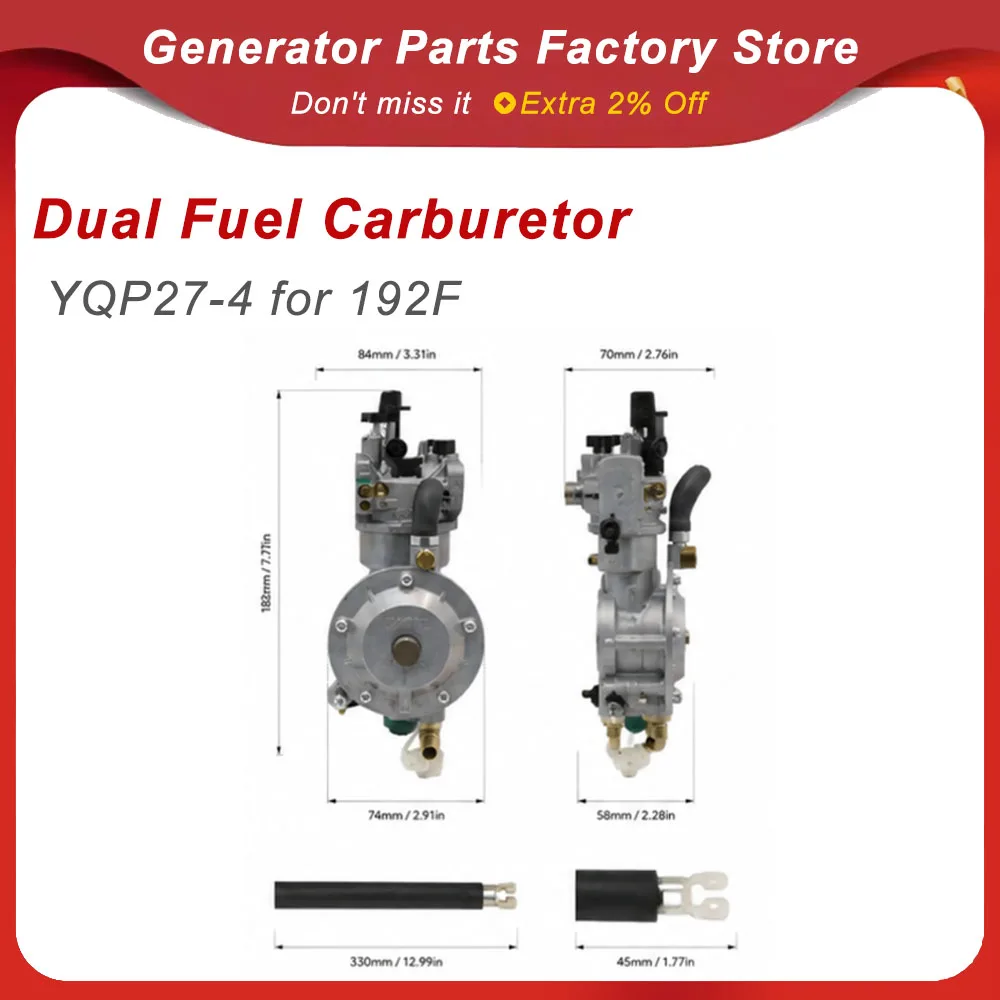 LPG Dual Fuel Carburetor YQP27-4 for 192F 8kW Generator EG6500 Automatic Switch Manual Choke Genset Spare Parts
LPG Dual Fuel Carburetor YQP27-4 for 192F 8kW Generator EG6500 Automatic Switch Manual Choke Genset Spare Parts