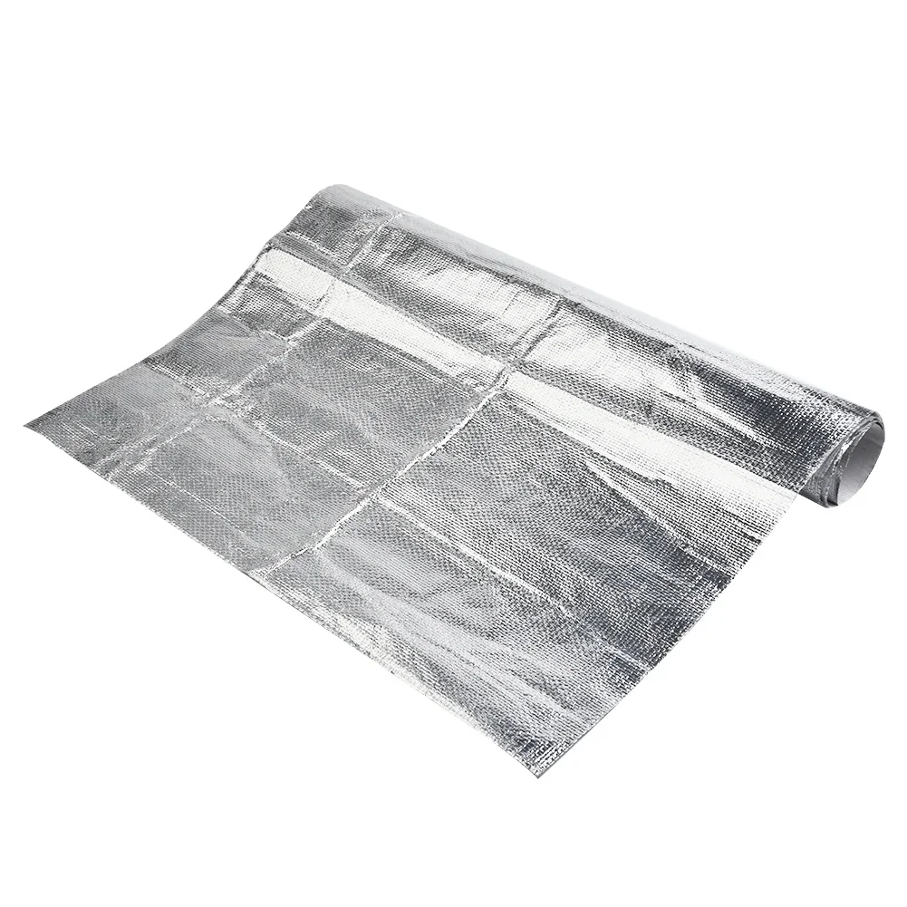Cohesively constructed heat resistant layer made from fibreglass and aluminum at the size of twelve inches by twenty four inches
Cohesively constructed heat resistant layer made from fibreglass and aluminum at the size of twelve inches by twenty four inches