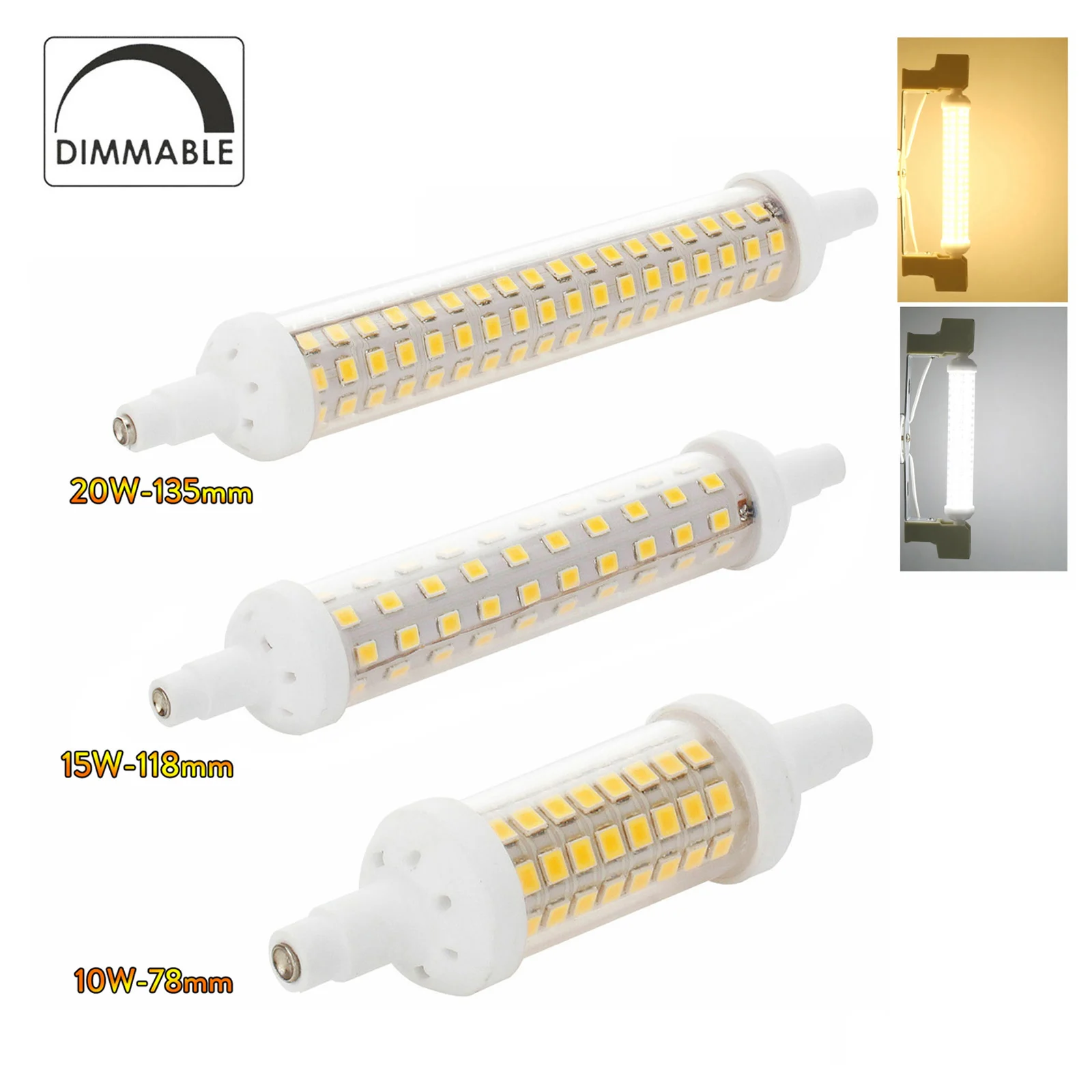 Dimmable R7S LED Bulb 78MM 118MM 135MM Corn Light Warm/Cool White 10W 15W 20W 2835SMD Energy Saving Lamp for Home Lighting
Dimmable R7S LED Bulb 78MM 118MM 135MM Corn Light Warm/Cool White 10W 15W 20W 2835SMD Energy Saving Lamp for Home Lighting