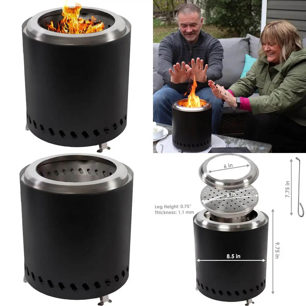 portable outdoor fire pit with folding legs, storage bag, and poker for wood or pellets
portable outdoor fire pit with folding legs, storage bag, and poker for wood or pellets
