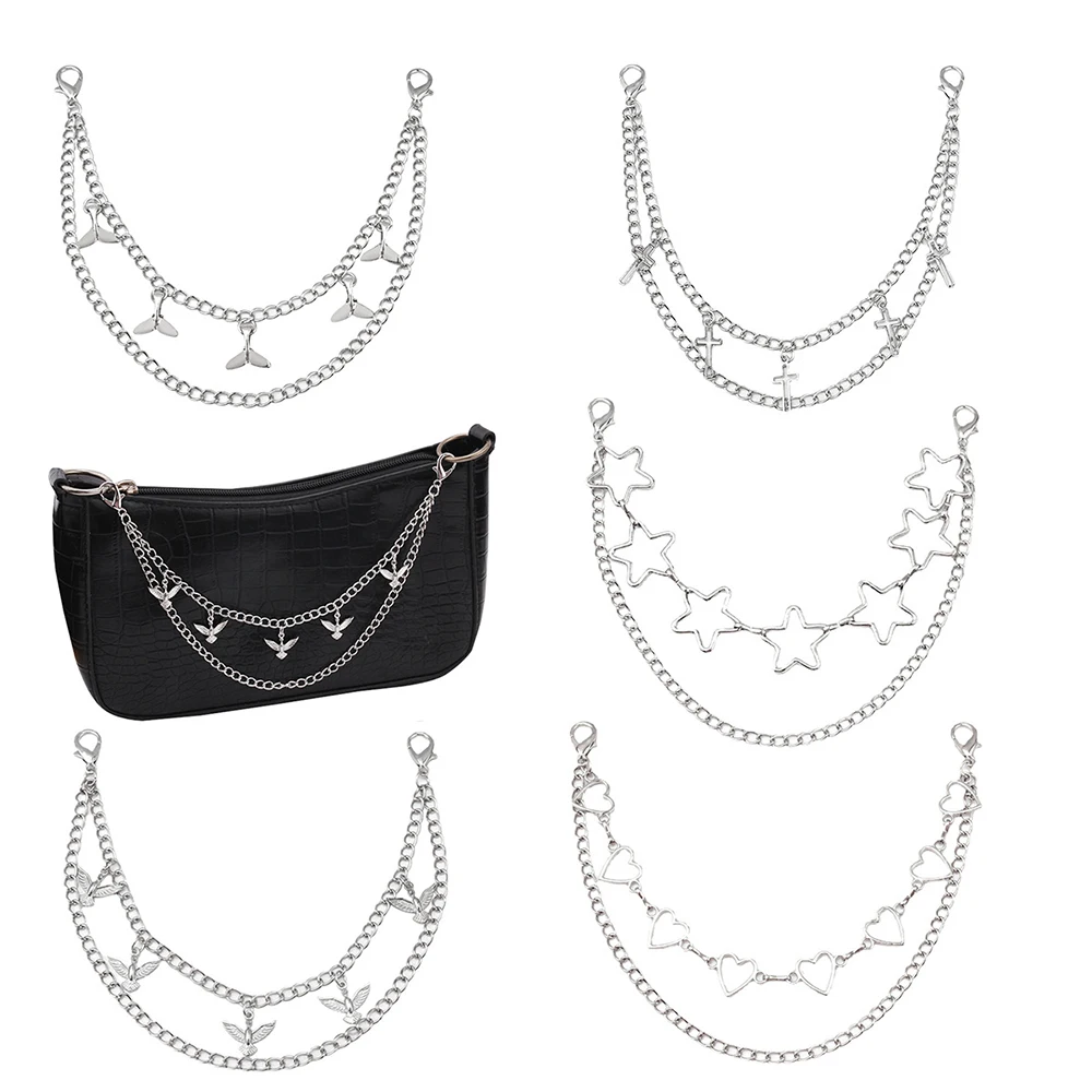 Butterfly Heart Star Pendant For Crossbody Bags Multi-layer Metal Chain Strap DIY Handles Personality Shoulder Bag Chain Straps
Butterfly Heart Star Pendant For Crossbody Bags Multi-layer Metal Chain Strap DIY Handles Personality Shoulder Bag Chain Straps