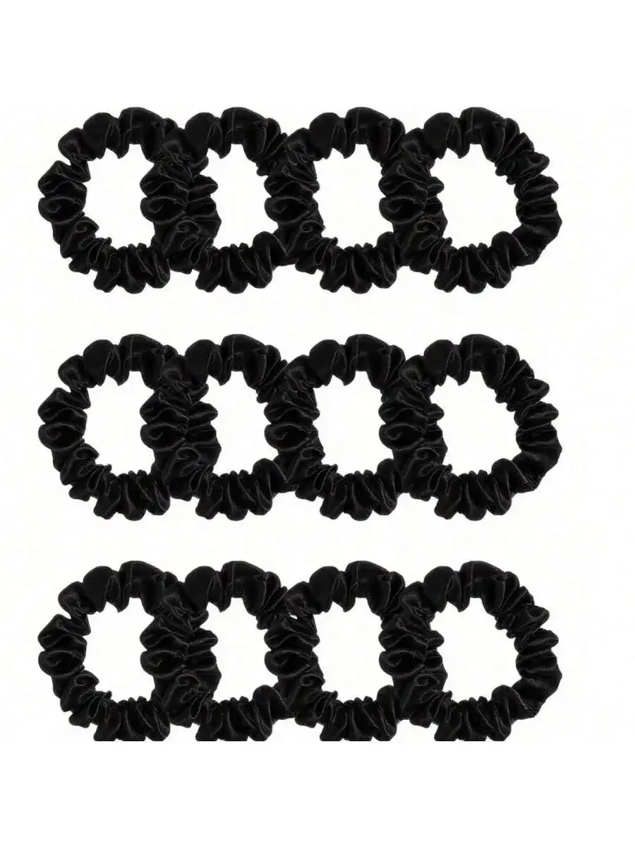 12pcs Black Satin Scrunchies Hair Ties Elastic Hair Bands For Women
12pcs Black Satin Scrunchies Hair Ties Elastic Hair Bands For Women