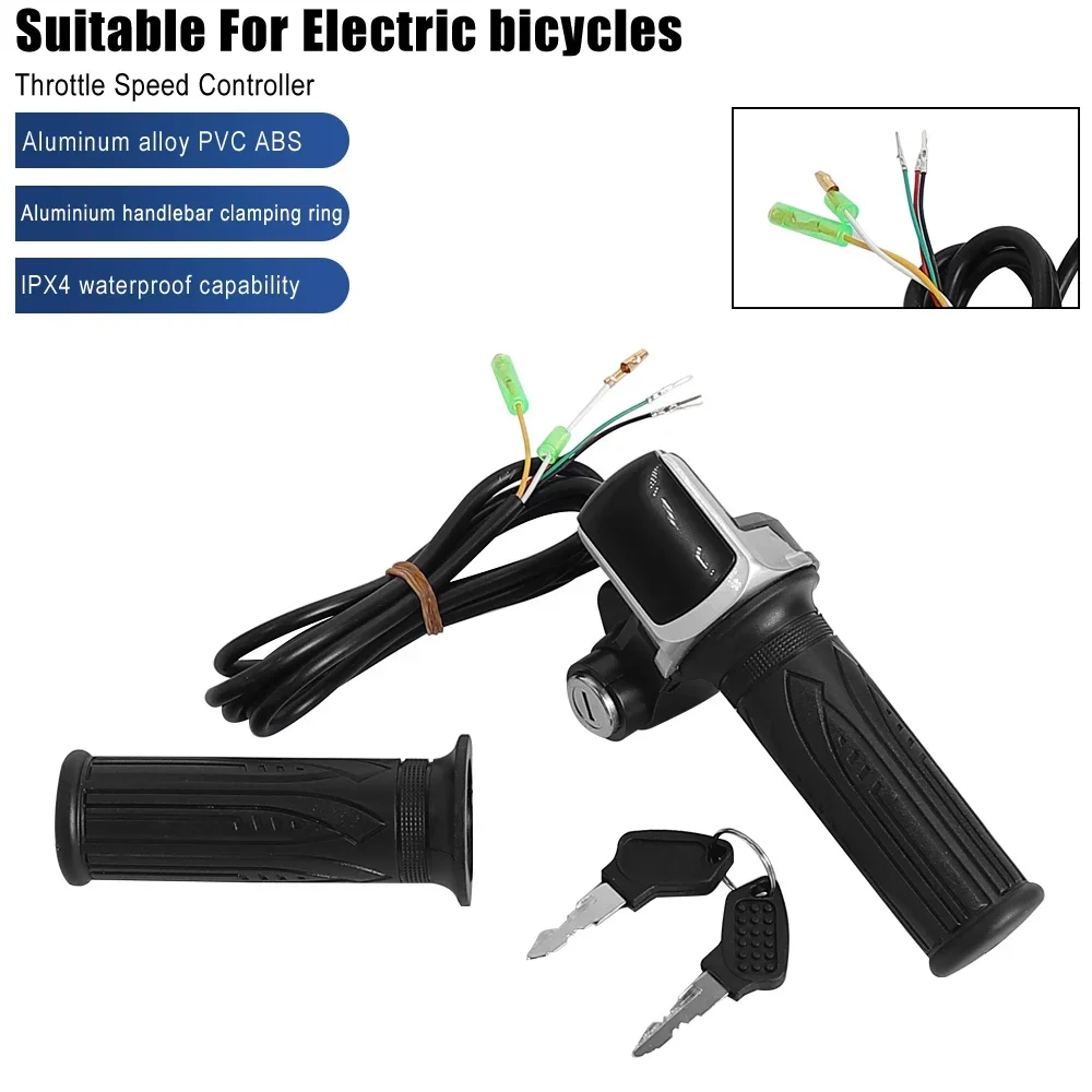 Electric Bike Twist Grip Throttle with LCD Battery Display for Electric Scooter Throttle Grip 24/36/48/60V Handlebar with Key
Electric Bike Twist Grip Throttle with LCD Battery Display for Electric Scooter Throttle Grip 24/36/48/60V Handlebar with Key