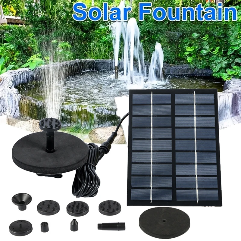Solar Direct-driven Water Pump Six Types of Nozzles Fountains and Separate Solar Panel Outdoor for Bird Baths Garden Decoration
Solar Direct-driven Water Pump Six Types of Nozzles Fountains and Separate Solar Panel Outdoor for Bird Baths Garden Decoration