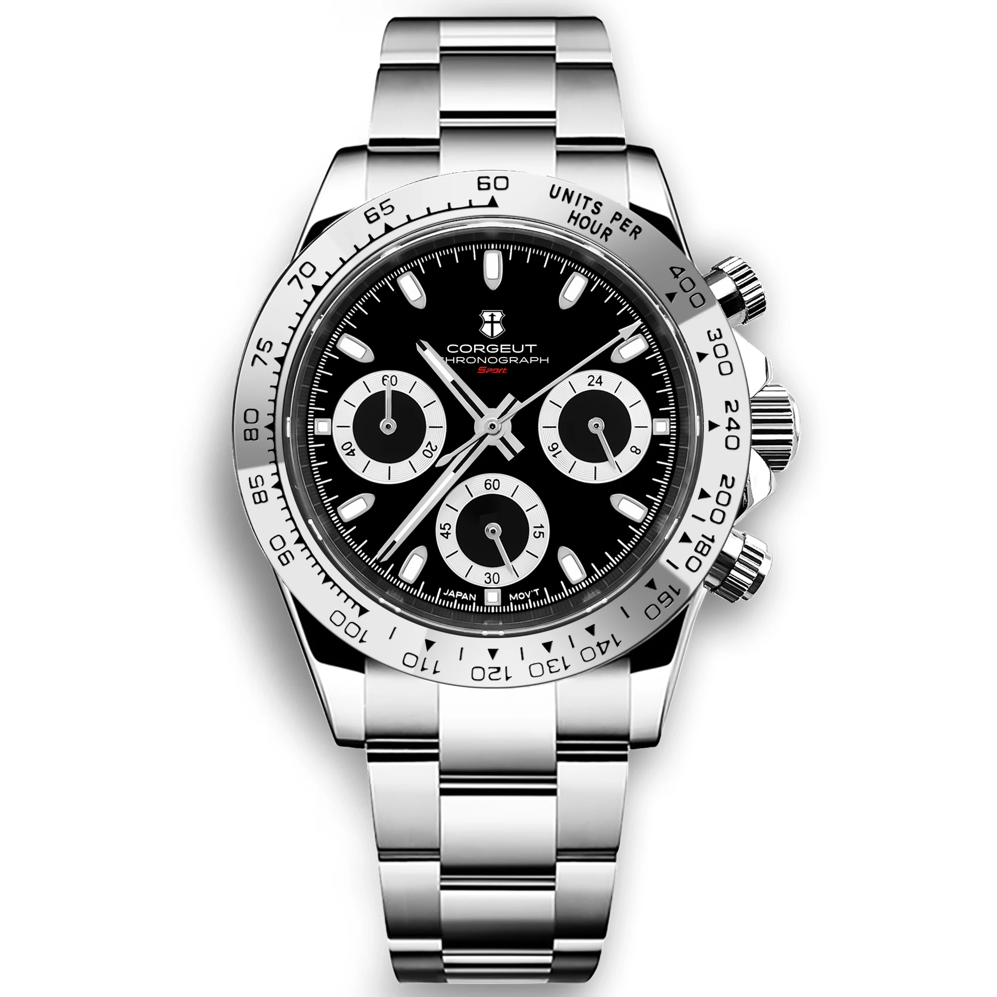 CORGEUT 39MM VK63 Watch Quartz Fashion Sapphire Trendy Stylish Sports Mens Steel Band Wrist Watches for Men Luxury Chronograph
CORGEUT 39MM VK63 Watch Quartz Fashion Sapphire Trendy Stylish Sports Mens Steel Band Wrist Watches for Men Luxury Chronograph
