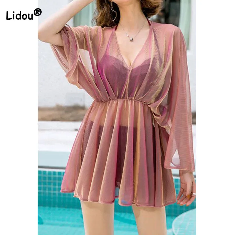 Solid Color Swimwear Women 3 Piece Sets Korean Sexy Slim Lace Up Bikini 2023 Summer Fashion Loose Cover-Ups Swimsuit Female
Solid Color Swimwear Women 3 Piece Sets Korean Sexy Slim Lace Up Bikini 2023 Summer Fashion Loose Cover-Ups Swimsuit Female