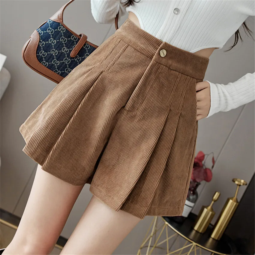 Gowyimmes 2022 Winter Big Size S-XL Girl Loose Corduroy Shorts Women A-line Skirt Shorts Lady High Waist Streatwear Hot PD1338
Gowyimmes 2022 Winter Big Size S-XL Girl Loose Corduroy Shorts Women A-line Skirt Shorts Lady High Waist Streatwear Hot PD1338