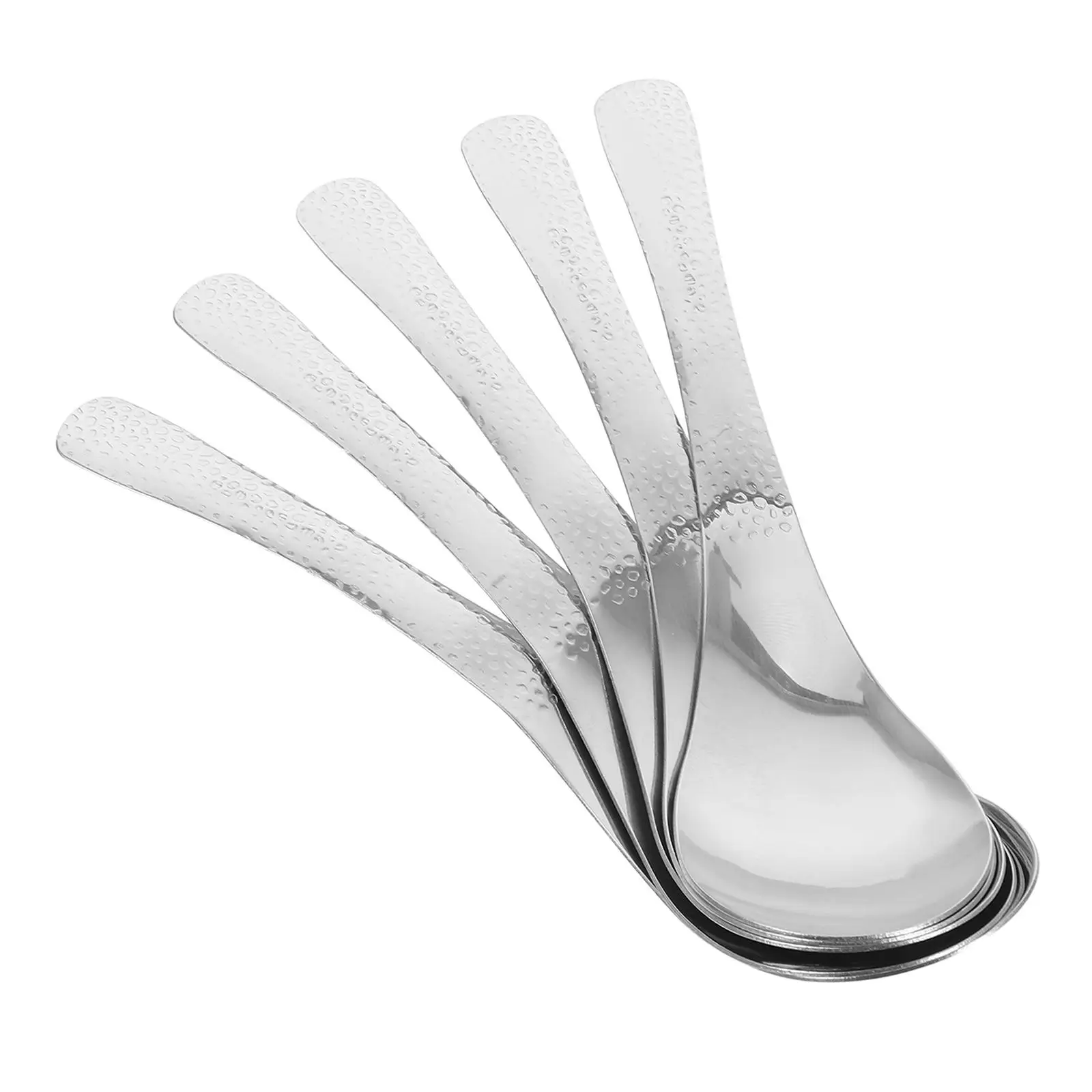 5 Pcs Stainless Steel Spoons Round Bottom Hammered Design for Kitchen Dinner Restaurant Serving Soups Rice Cereal Food Metal
5 Pcs Stainless Steel Spoons Round Bottom Hammered Design for Kitchen Dinner Restaurant Serving Soups Rice Cereal Food Metal