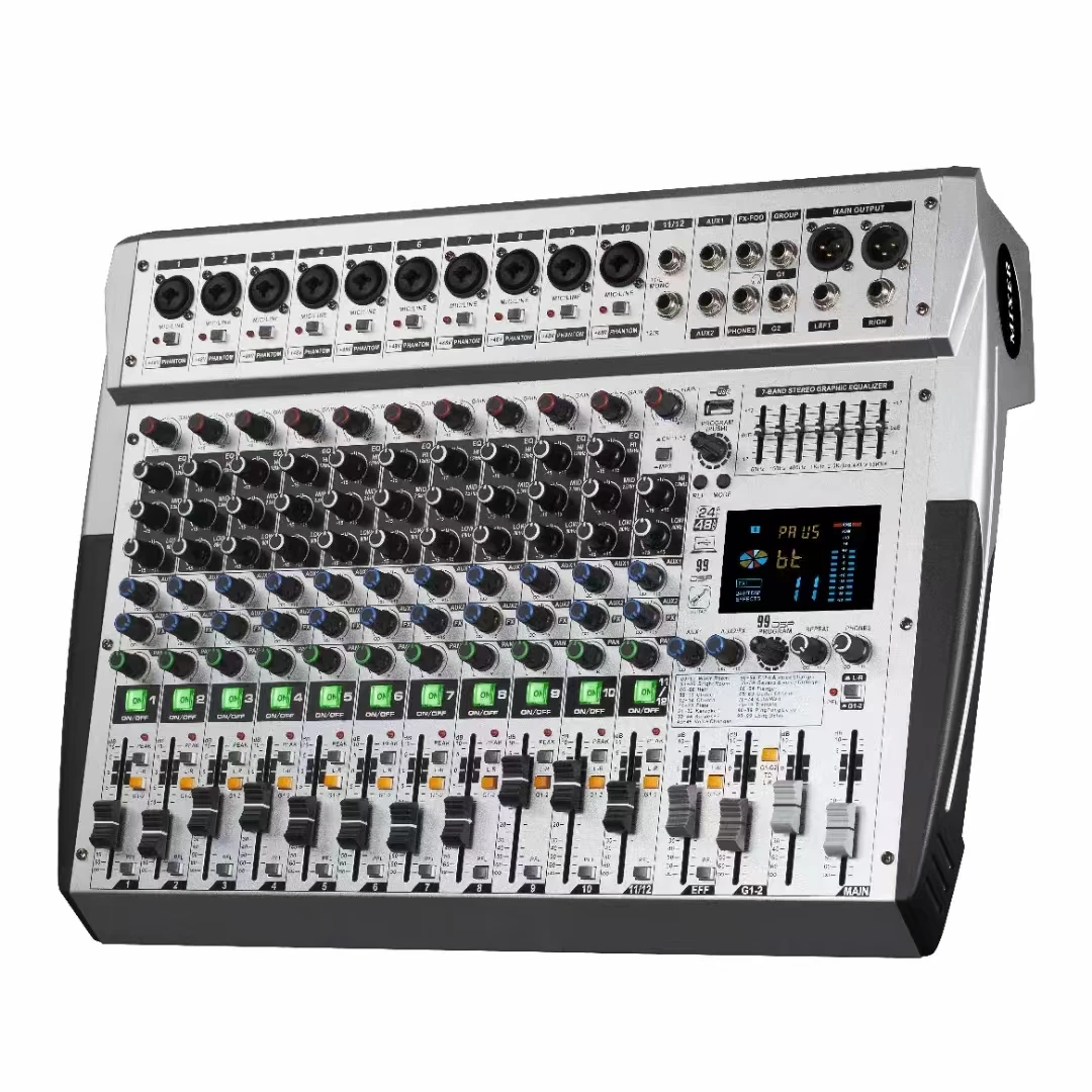 FSWIRI Professional 8/12/16-channel mixer 7EQ 99DSP +48V stage meeting Bluetooth USB flash drive MP3 effect reverberation G1-G2
FSWIRI Professional 8/12/16-channel mixer 7EQ 99DSP +48V stage meeting Bluetooth USB flash drive MP3 effect reverberation G1-G2