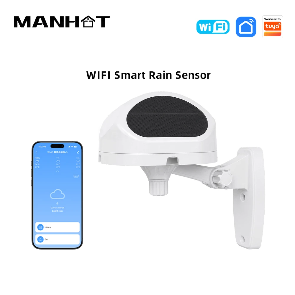 MANHOT WiFi Smart Rain Sensor IP66 Waterproof Rainfall Detector Real-Time Rain Detection Remote Monitor Work With Tuya
MANHOT WiFi Smart Rain Sensor IP66 Waterproof Rainfall Detector Real-Time Rain Detection Remote Monitor Work With Tuya