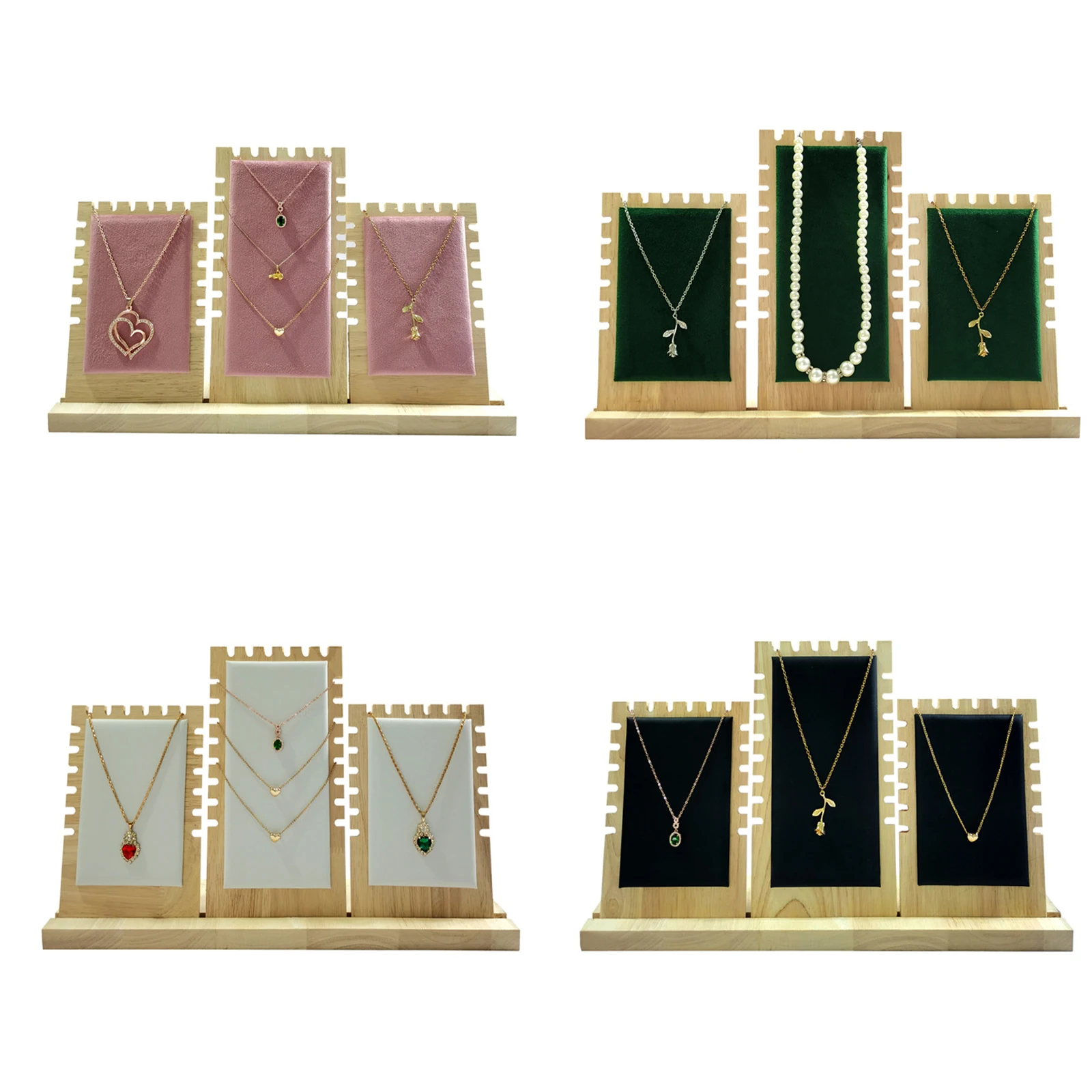 Новая подставка для ожерелья из цельного дерева, стойка для нескольких ожерелий из искусственной кожи, бархатный держатель для хранения ювелирных изделий для витрины реквизита
Новая подставка для ожерелья из цельного дерева, стойка для нескольких ожерелий из искусственной кожи, бархатный держатель для хранения ювелирных изделий для витрины реквизита