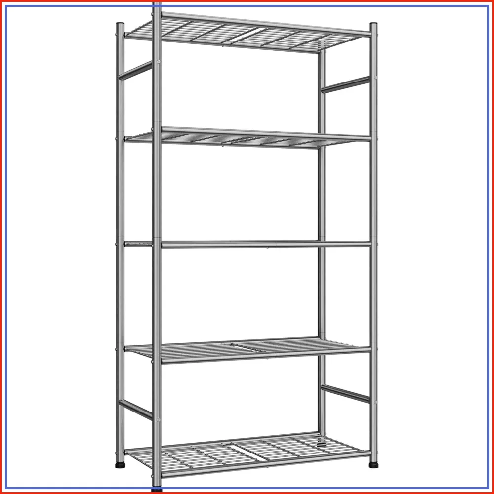 5-Tier Metal Storage Shelves with Wall Anchoring & Leveling Feet, Sturdy Steel Organizer for Kitchen, Laundry, Bathroom, 23.6"x13.7"x59", Silver
5-Tier Metal Storage Shelves with Wall Anchoring & Leveling Feet, Sturdy Steel Organizer for Kitchen, Laundry, Bathroom, 23.6"x13.7"x59", Silver