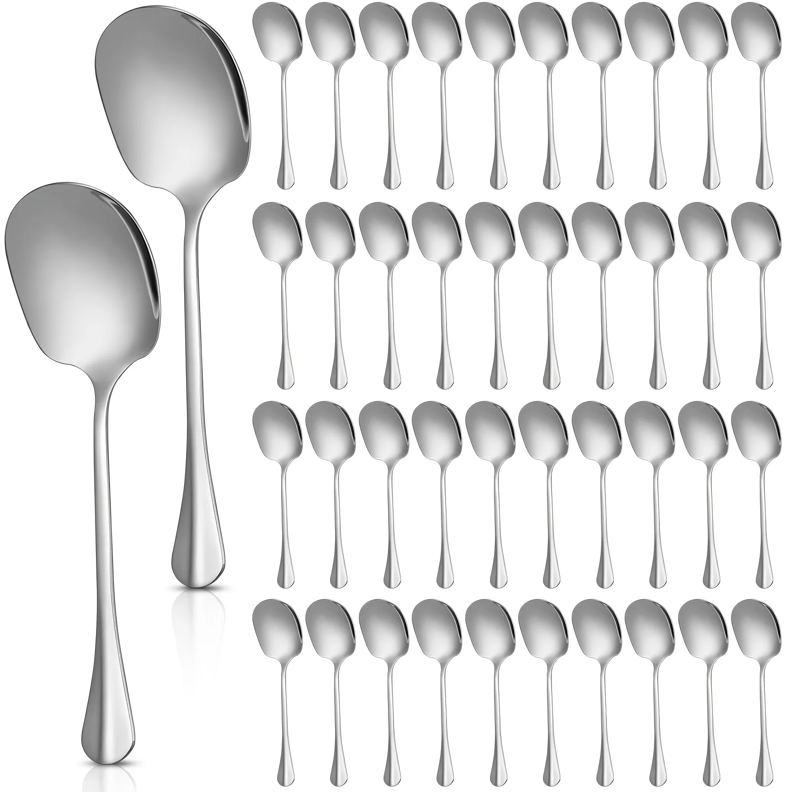 42pcs 8-Inch Stainless Steel Serving Spoons, Highly Polished, Dishwasher Safe for Buffet, Catering, Salads, Pasta, Soup - Ideal for Home Parties
42pcs 8-Inch Stainless Steel Serving Spoons, Highly Polished, Dishwasher Safe for Buffet, Catering, Salads, Pasta, Soup - Ideal for Home Parties