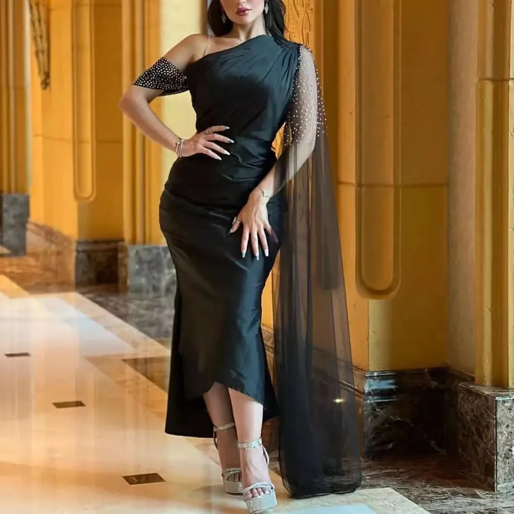 Merida BeadingTulle Arabia Prom Dresses Black Mermaid One-Shoulder Satin Ankle-Length Elegant Party Dresses For Women 2023
Merida BeadingTulle Arabia Prom Dresses Black Mermaid One-Shoulder Satin Ankle-Length Elegant Party Dresses For Women 2023