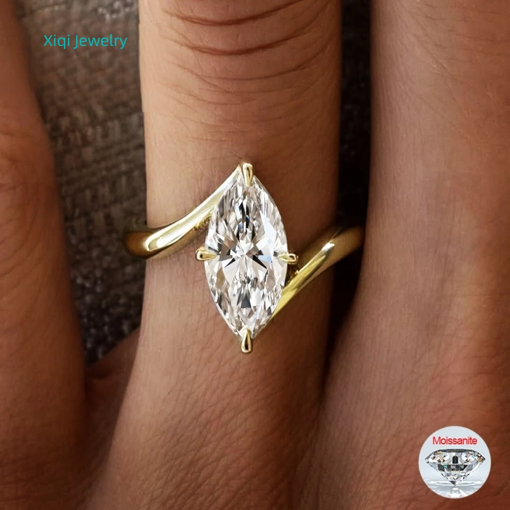 Xiqi Jewelry GRA Certified 3CT Marquise Cut Moissanite Ring S925 Silver 18K Gold Plated Women's Solitaire Engagement Ring Gift J
Xiqi Jewelry GRA Certified 3CT Marquise Cut Moissanite Ring S925 Silver 18K Gold Plated Women's Solitaire Engagement Ring Gift J