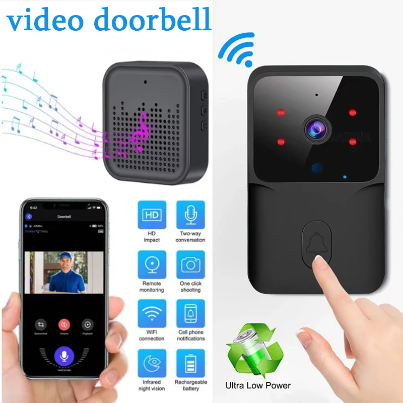 Doorbell With Camera Wireless Bundle Video Doorbell WIFI HD Outdoor Phone Door Bell Camera Security Video Intercom IR
Doorbell With Camera Wireless Bundle Video Doorbell WIFI HD Outdoor Phone Door Bell Camera Security Video Intercom IR