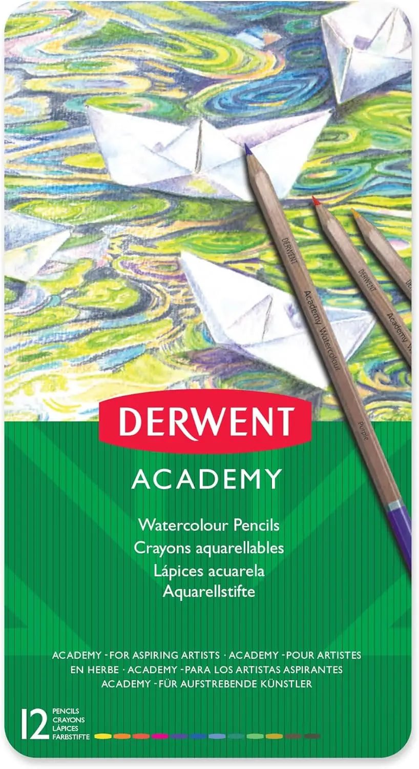 Watercolor Pencils, 3.3mm Core, Metal Tin, 12 Count for Artists and Students
Watercolor Pencils, 3.3mm Core, Metal Tin, 12 Count for Artists and Students