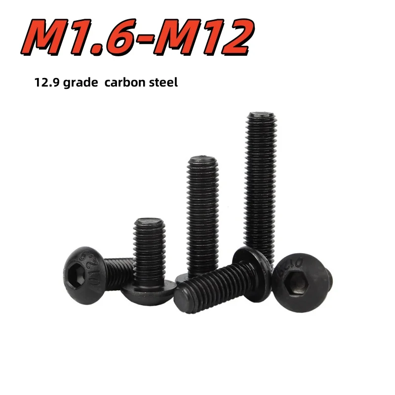 1-100pcs Black Round Button Head Allen Cap Screw Bolt Grade 12.9 Carbon Steel Hexagon Screw M1.6 M2 M2.5 M3 M4 M5 M6 M8 M10 M12
1-100pcs Black Round Button Head Allen Cap Screw Bolt Grade 12.9 Carbon Steel Hexagon Screw M1.6 M2 M2.5 M3 M4 M5 M6 M8 M10 M12