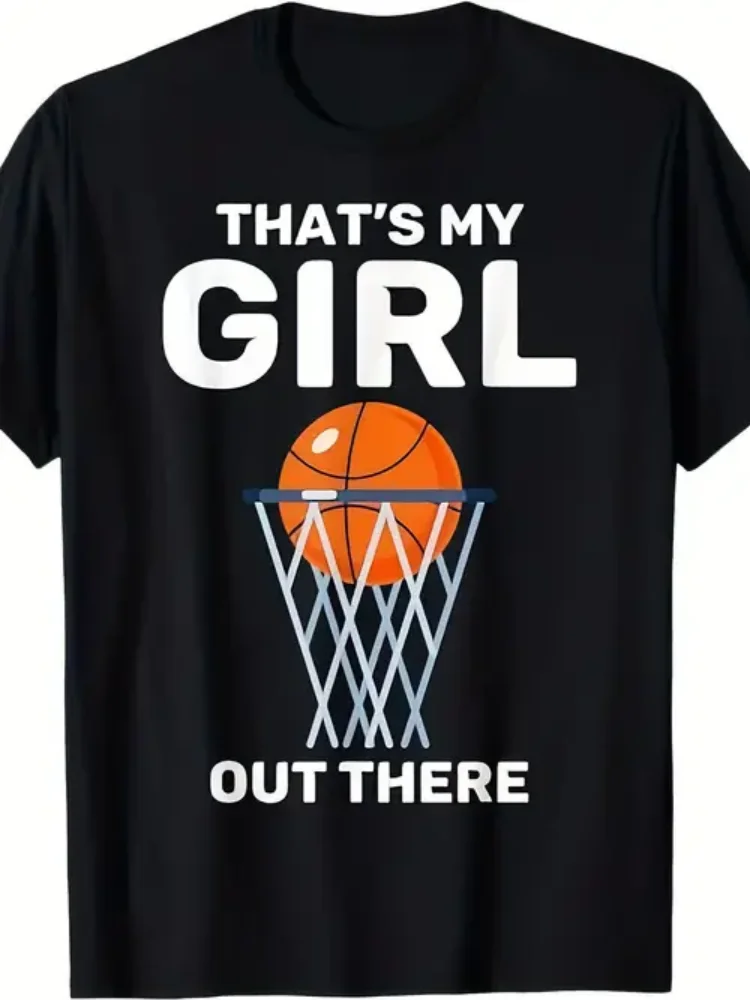 Men's100% Cotton Basketball Cheerleader Dad T-Shirt - "That's My Girl Out There" Graphic, Regular Fit, Round Neck, Machine Was
Men's100% Cotton Basketball Cheerleader Dad T-Shirt - "That's My Girl Out There" Graphic, Regular Fit, Round Neck, Machine Was