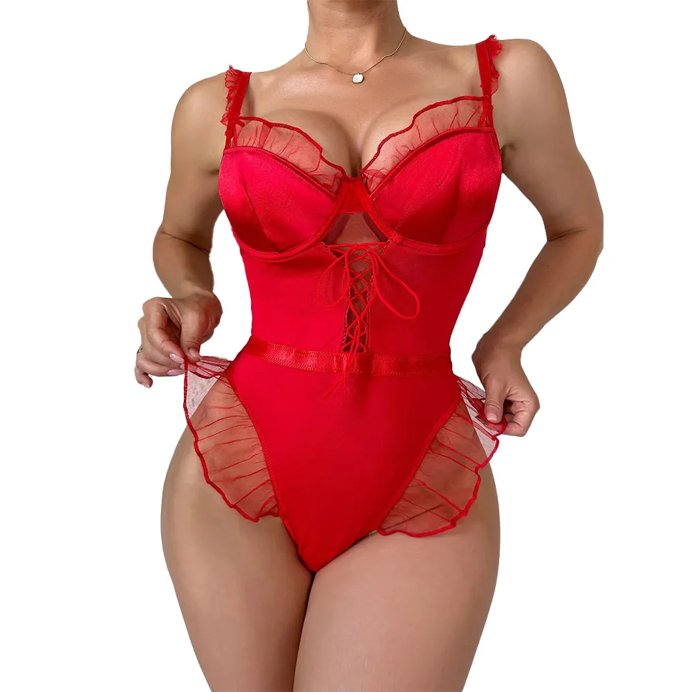 Women Sexy Lace Border Bodysuit Hollow Out Backless Breathable Jumpsuit High Cut Leotard Seductive Lingerie Erotic Sleepwear
Women Sexy Lace Border Bodysuit Hollow Out Backless Breathable Jumpsuit High Cut Leotard Seductive Lingerie Erotic Sleepwear
