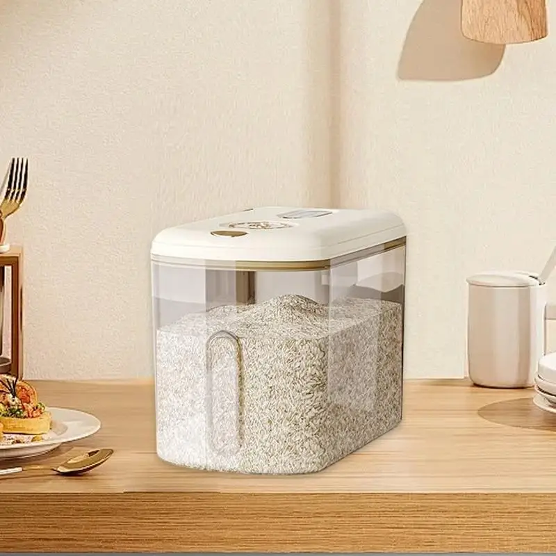 Rice Dispenser 10kg Capacity Airtight Flour Storage Bin With Measuring Cup Multipurpose Rice Bin For Home Kitchen Pantry
Rice Dispenser 10kg Capacity Airtight Flour Storage Bin With Measuring Cup Multipurpose Rice Bin For Home Kitchen Pantry