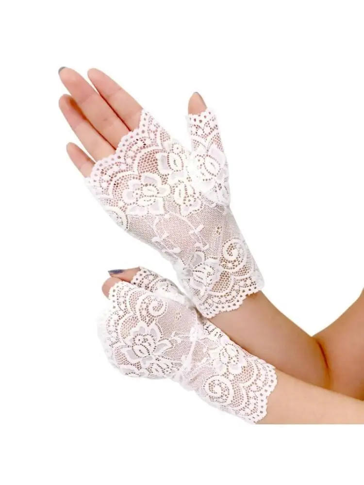 652F Women Gloves with Floral Decor Mesh Arm Half Finger Elegant Gloves
652F Women Gloves with Floral Decor Mesh Arm Half Finger Elegant Gloves