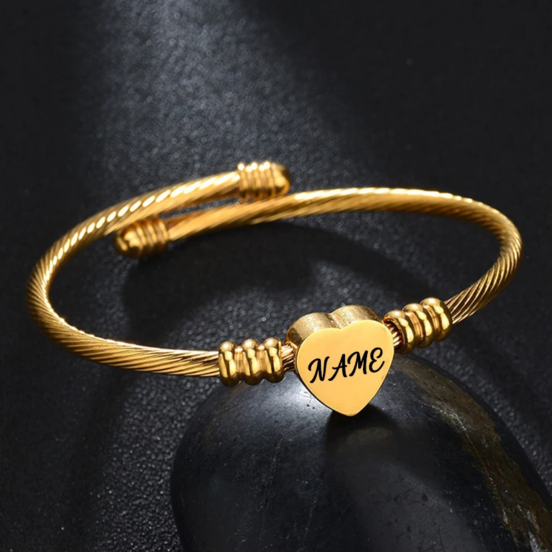 Stainless Steel Heart Charm Custom Name Date Sign Bracelet Fashion Luxury Women ID Label Personalized Jewelry Gift
Stainless Steel Heart Charm Custom Name Date Sign Bracelet Fashion Luxury Women ID Label Personalized Jewelry Gift