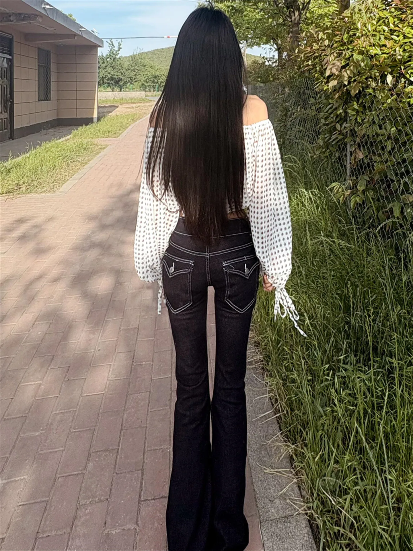 American Street Style Low Waist Bell Bottom Jeans Women's Summer Slimming Design Sensation Floor Length Pants
American Street Style Low Waist Bell Bottom Jeans Women's Summer Slimming Design Sensation Floor Length Pants