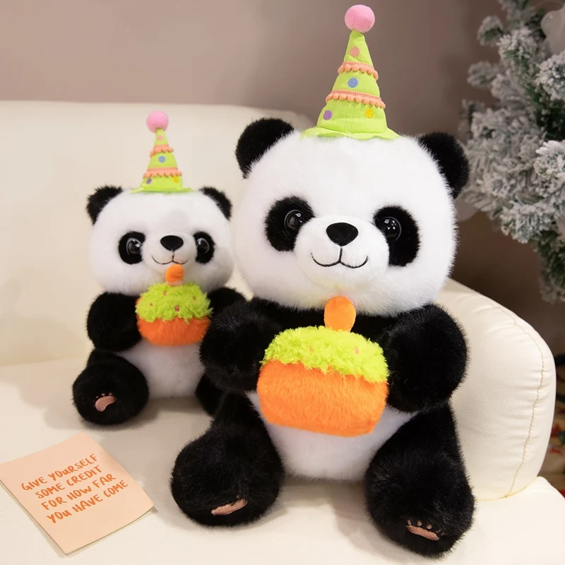 New Cute Birthday Cake Giant Panda Plushies Dolls With Hat Soft Stuffed Fluffly Animals Kawaii Bears Kids Toys for Girls Gifts
New Cute Birthday Cake Giant Panda Plushies Dolls With Hat Soft Stuffed Fluffly Animals Kawaii Bears Kids Toys for Girls Gifts