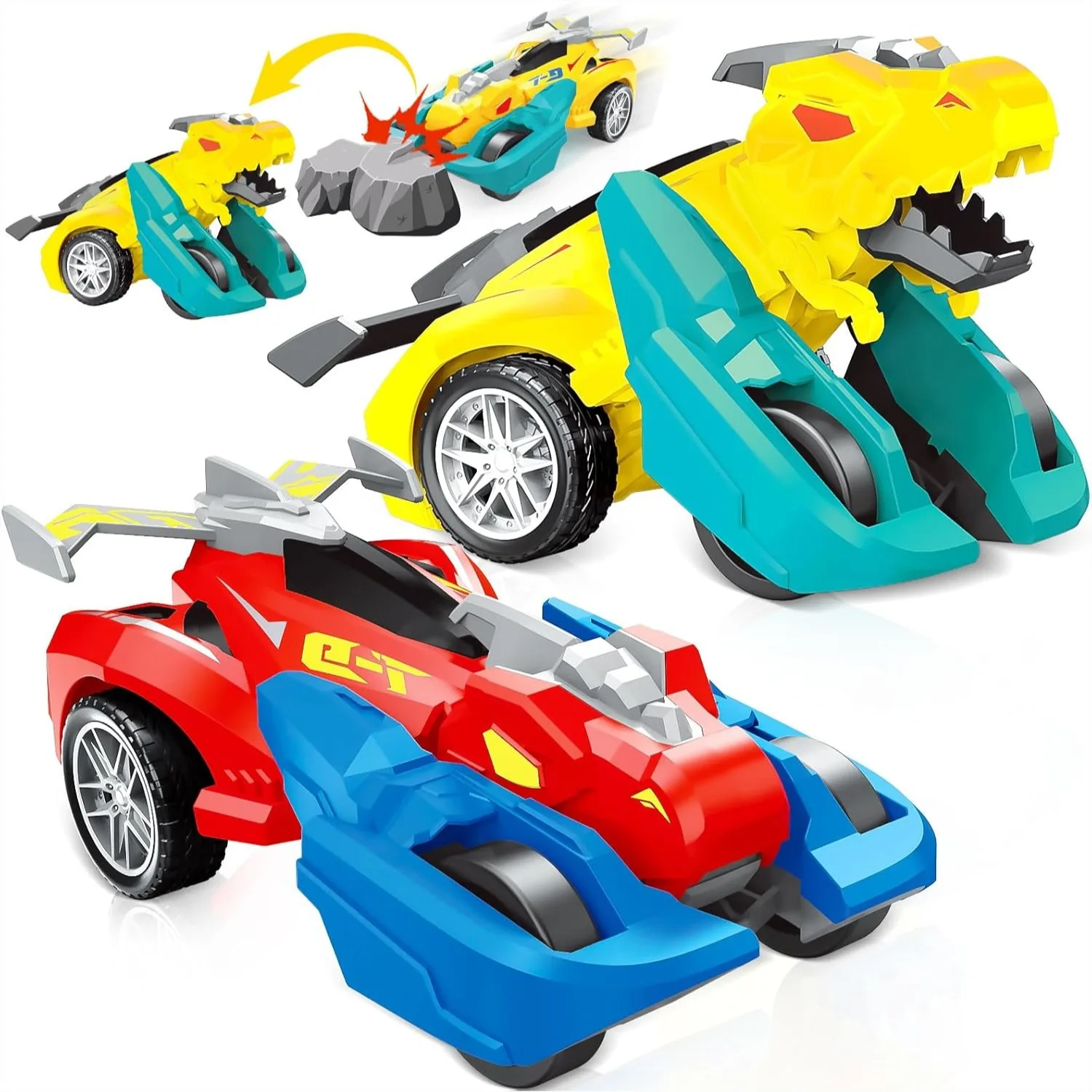 Dinosaur Monster Truck Toys for Ages 3-4, Collision Transforming Cars, Push and Go Vehicles for Boys Girls 3-6, Easter Birthday
Dinosaur Monster Truck Toys for Ages 3-4, Collision Transforming Cars, Push and Go Vehicles for Boys Girls 3-6, Easter Birthday