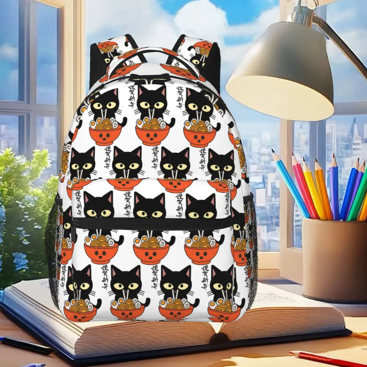 Japenese Black Cat Eating Ramen Spaghetti Noodle Backpack Student Boys Girls BookBag Children School Bag Shoulder Bag For Unisex
Japenese Black Cat Eating Ramen Spaghetti Noodle Backpack Student Boys Girls BookBag Children School Bag Shoulder Bag For Unisex